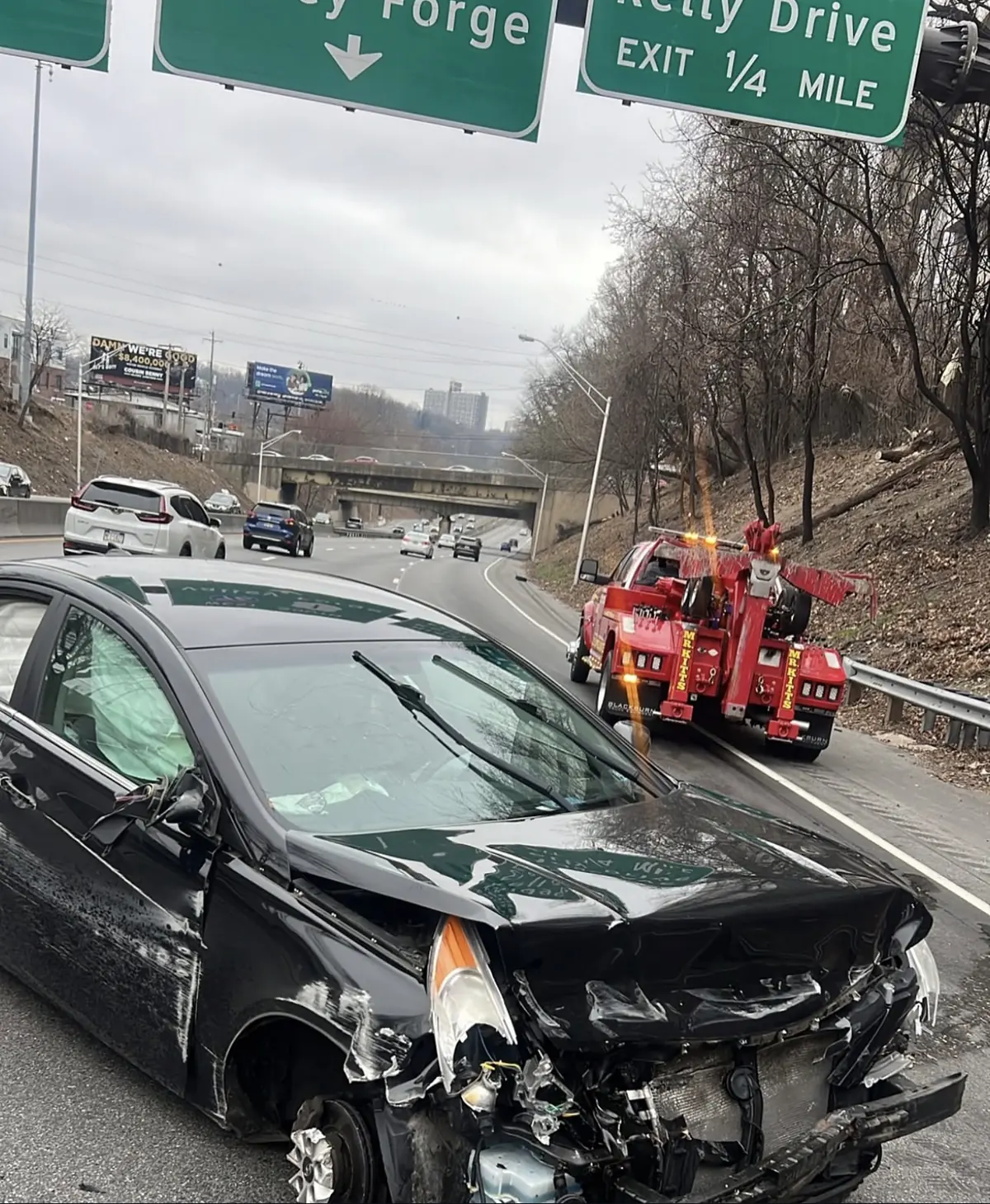 Mr. Kitt's crew working an accident recovery on a Philadelphia road